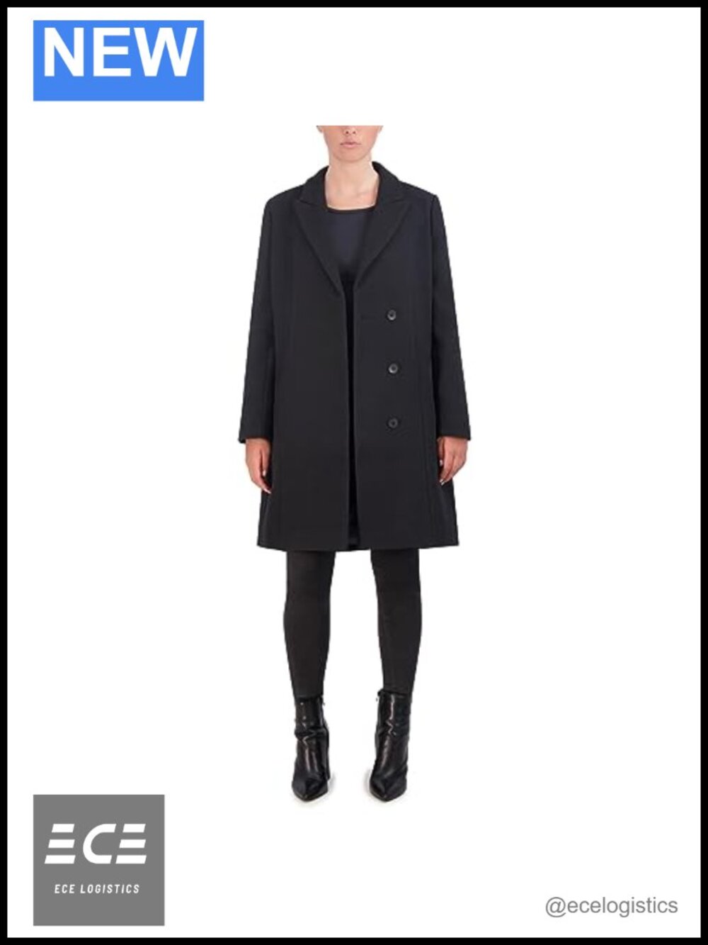 Asymmetrical Lapel Wool Overcoat Button Long Sleeve Women's Coat